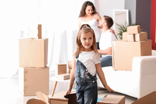 Cute little girl playing at home — Stock Photo, Image