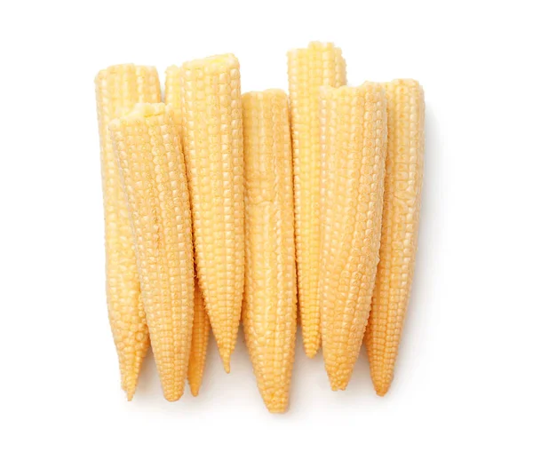 Baby corn cobs on white background — Stock Photo, Image