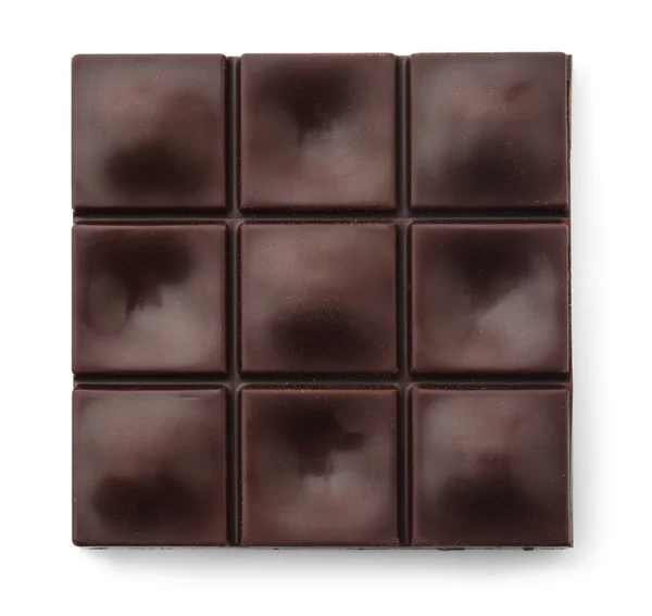 Savoureux chocolat noir sur fond blanc — Photo