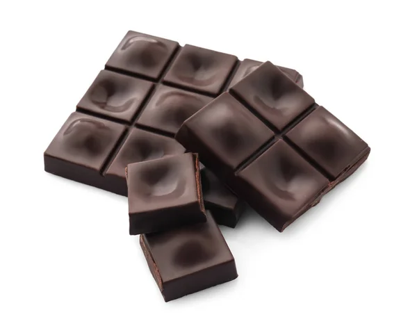 Coklat hitam lezat dengan latar belakang putih — Stok Foto