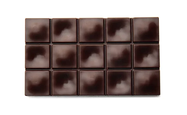 Gustoso cioccolato fondente su sfondo bianco — Foto Stock