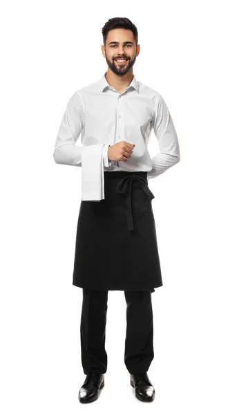 Handsome waiter on white background — Stock Photo, Image