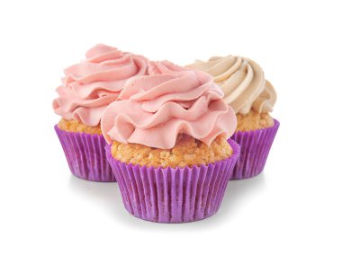 Beyaz zemin üzerine lezzetli kek