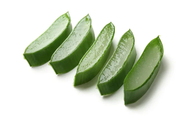 Slices of aloe vera on white background — Stock Photo, Image