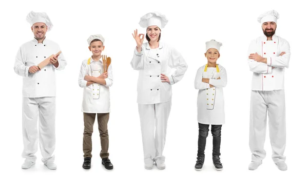 Grupa kucharzy na białym tle — Zdjęcie stockowe