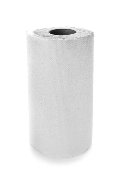 Role papírových ručníků na bílém pozadí — Stock fotografie