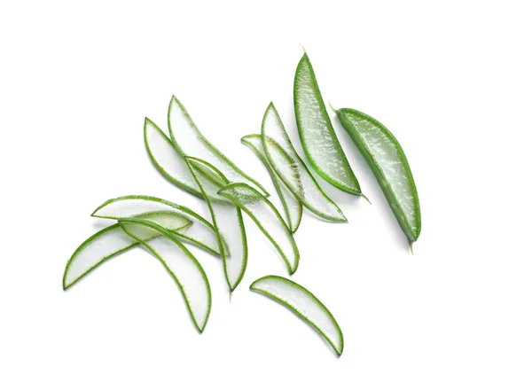 Slices of aloe vera on white background — Stock Photo, Image