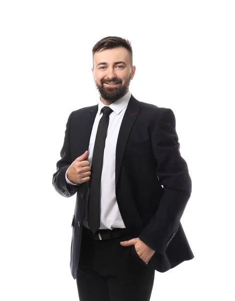 Confident businessman on white background — Stock Photo, Image