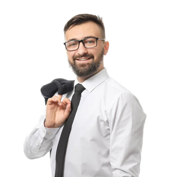 Portrait of handsome businessman on white background — Stock Photo, Image
