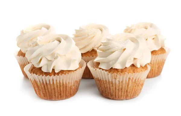Édes cupcakes fehér háttér — Stock Fotó