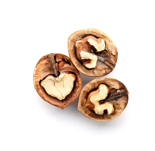 Tasty walnuts on white background — Stock Photo, Image