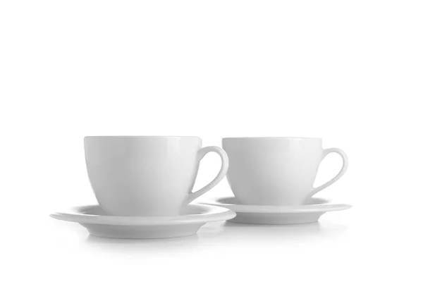 Clean cups on white background — Stock Photo, Image