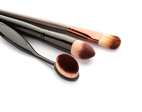 Set of makeup brushes on white background — Stock Photo, Image