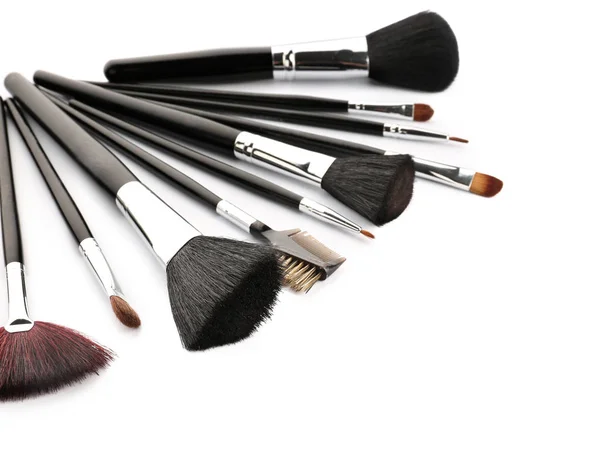 Set of makeup brushes on white background — Stock Photo, Image