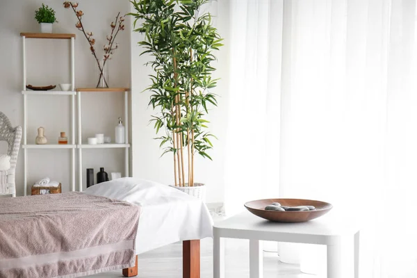 Interior of massage room in modern spa salon — Stock Photo, Image