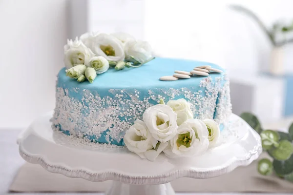 Beautiful cake on table, closeup
