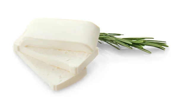 Смачний сир фета на білому тлі — стокове фото