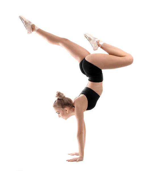 Bailarina deportiva sobre fondo blanco —  Fotos de Stock