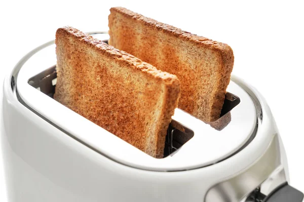 Toaster with bread slices, closeup — Stock Photo, Image