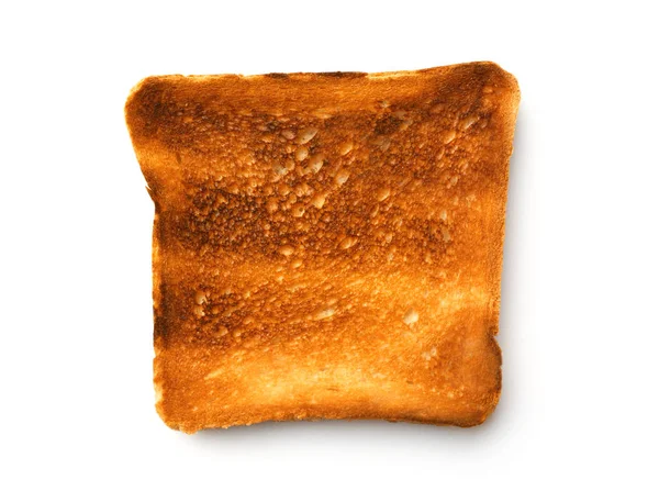 Beyaz arkaplanda kızarmış ekmek dilimi — Stok fotoğraf