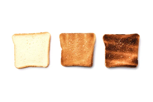 Toastbrot auf weißem Hintergrund — Stockfoto