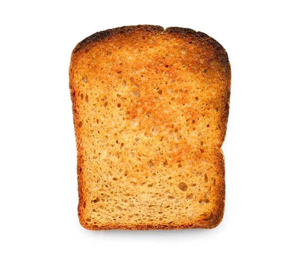 Plak geroosterd brood op witte achtergrond — Stockfoto