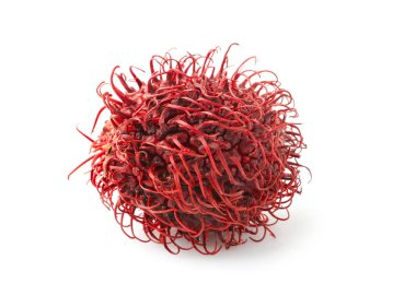 Beyaz zemin üzerine lezzetli rambutan meyve