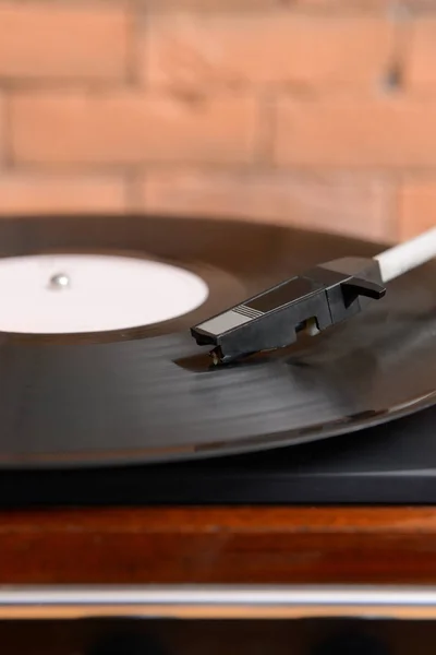 Gramofon s vinyl disk, closeup — Stock fotografie