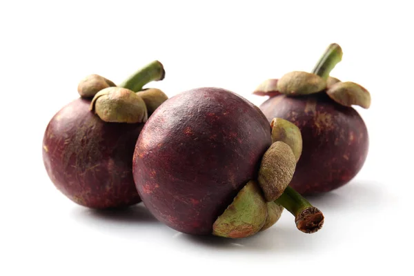 Tasty mangosteen fruit on white background — Stock Photo, Image