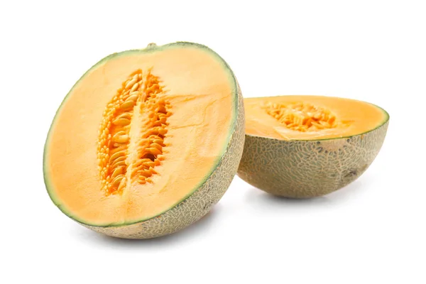 Gustoso melone su sfondo bianco — Foto Stock