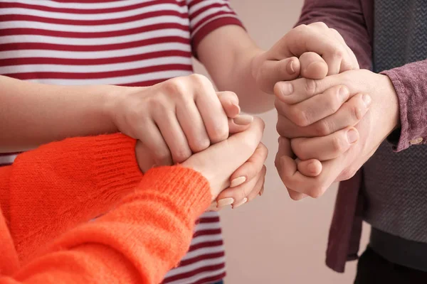 Group of people holding hands together. Concept of unity — Stock Photo, Image