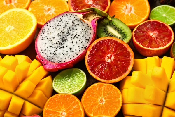 Assortment of exotic fruits, closeup — Stock Photo, Image