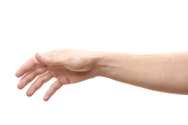 Male hand on white background — Stock Photo, Image