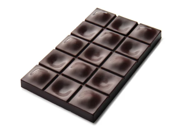 Sabroso chocolate negro sobre fondo blanco — Foto de Stock