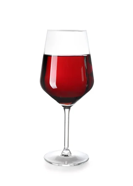 Verre de vin rouge sur fond blanc — Photo