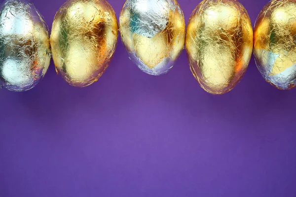 Beautiful Easter eggs on color background — Stock Photo, Image