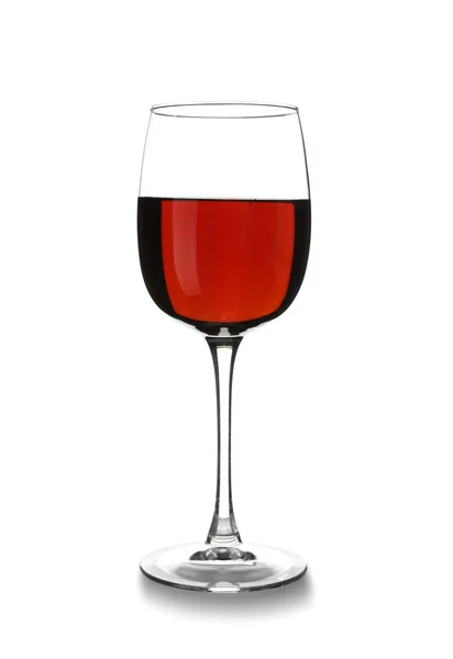 Verre de vin rouge sur fond blanc — Photo