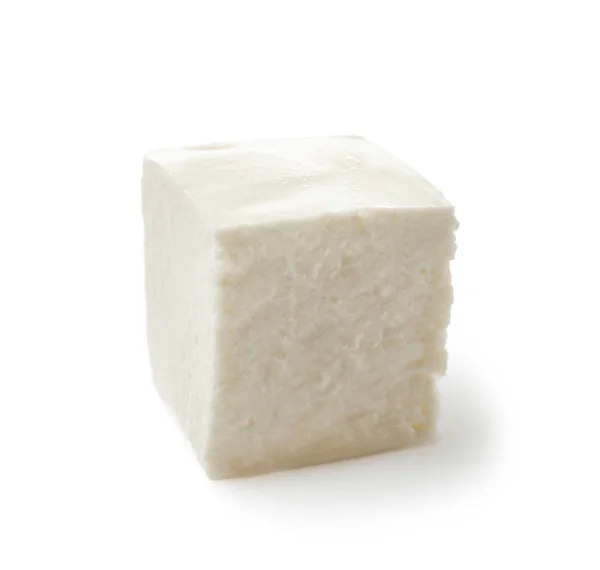 Gustoso formaggio feta su sfondo bianco — Foto Stock
