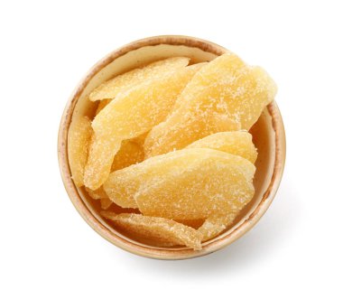 Tasty dried ginger on white background clipart