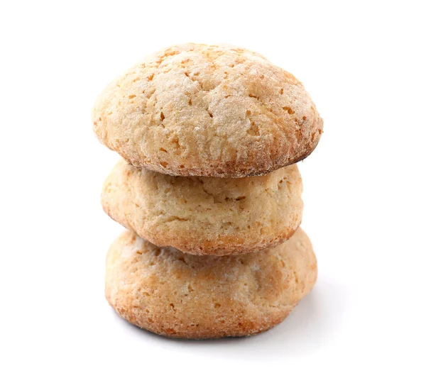 Biscoitos saborosos no fundo branco — Fotografia de Stock
