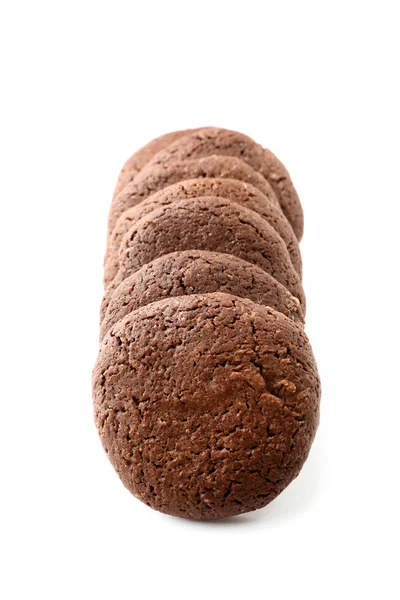 Biscotti al cioccolato su sfondo bianco — Foto Stock