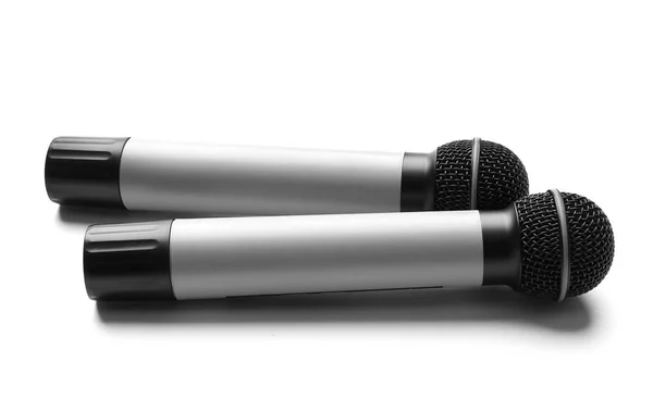 Micrófonos sobre fondo blanco — Foto de Stock