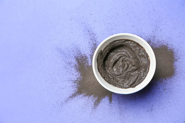 Cosmetic clay on color background — Stock Photo, Image