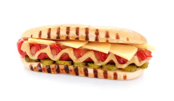 Smaczne Hot Doga na białym tle — Zdjęcie stockowe