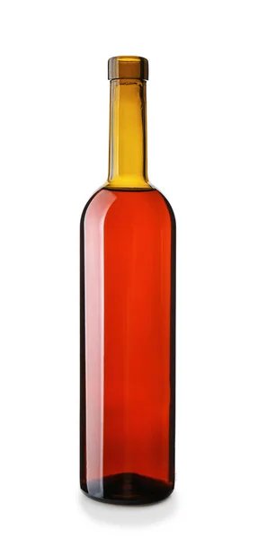 Bottle of tasty wine on white background — Stock Photo, Image