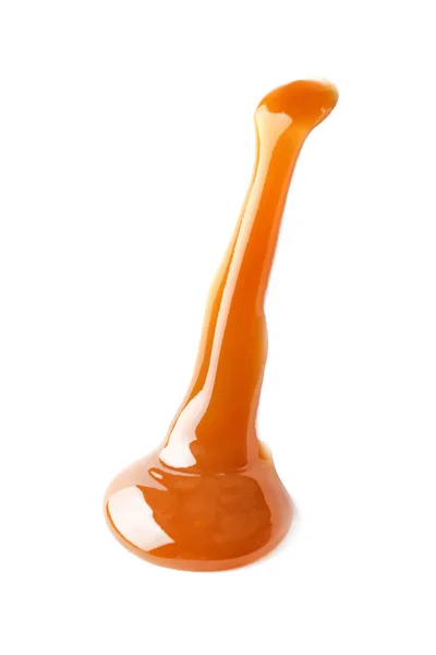 Płynny karmel na białym tle — Zdjęcie stockowe