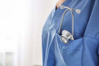 Doktor stetoskop cebinde, closeup ile