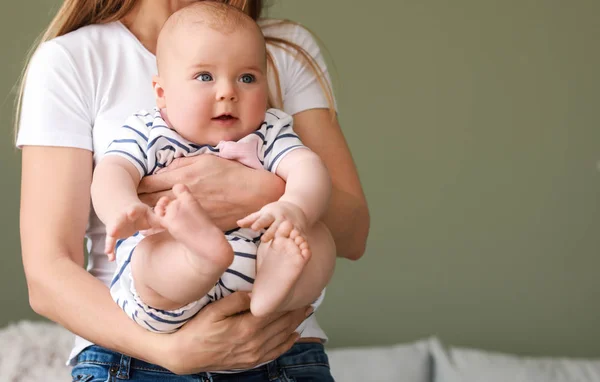 Mother with adorable baby girl at home — Stock Photo, Image