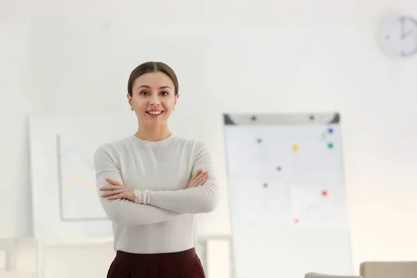 Stylish businesswoman in office — Stock Photo, Image