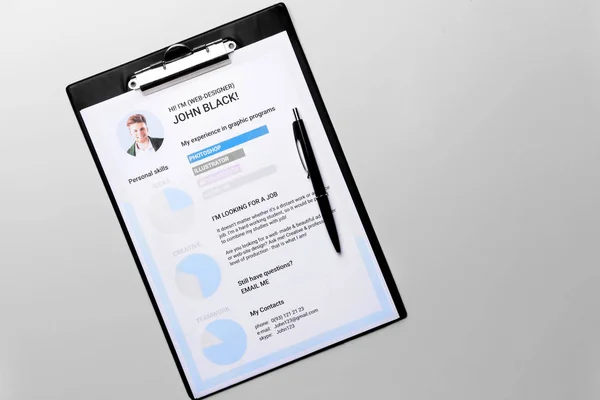 Job resume on white background — Stock Photo, Image